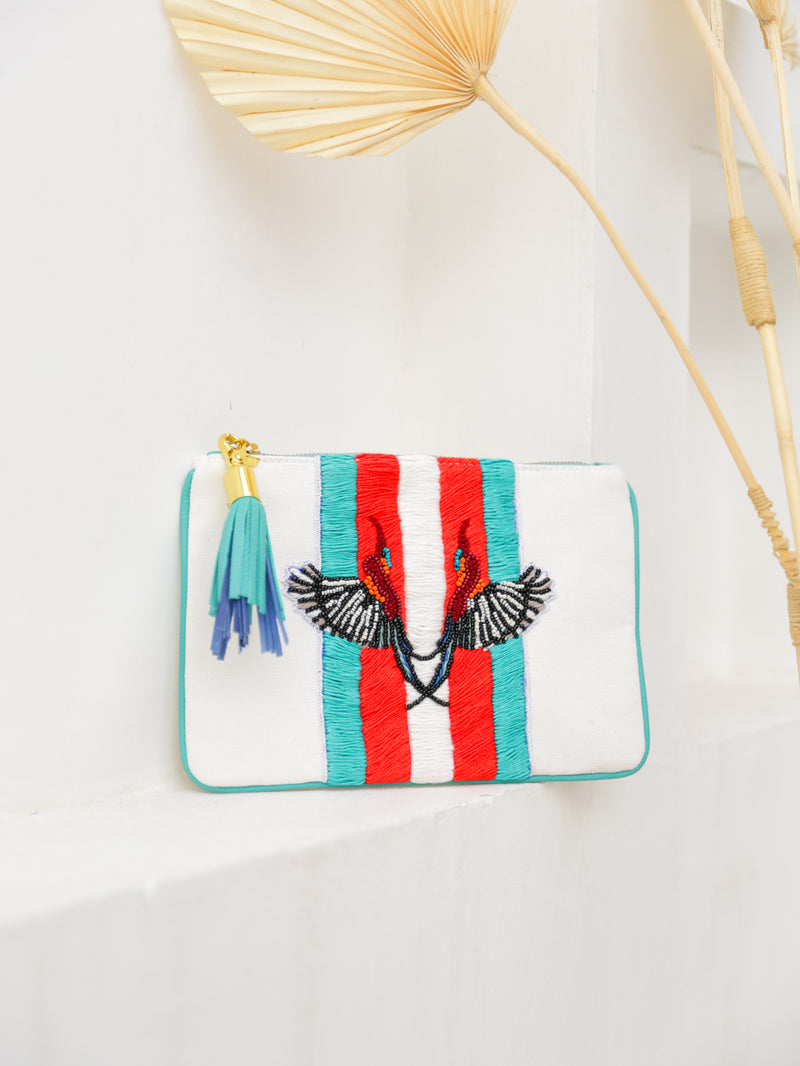 BIRD CLUTCH IN TEAL