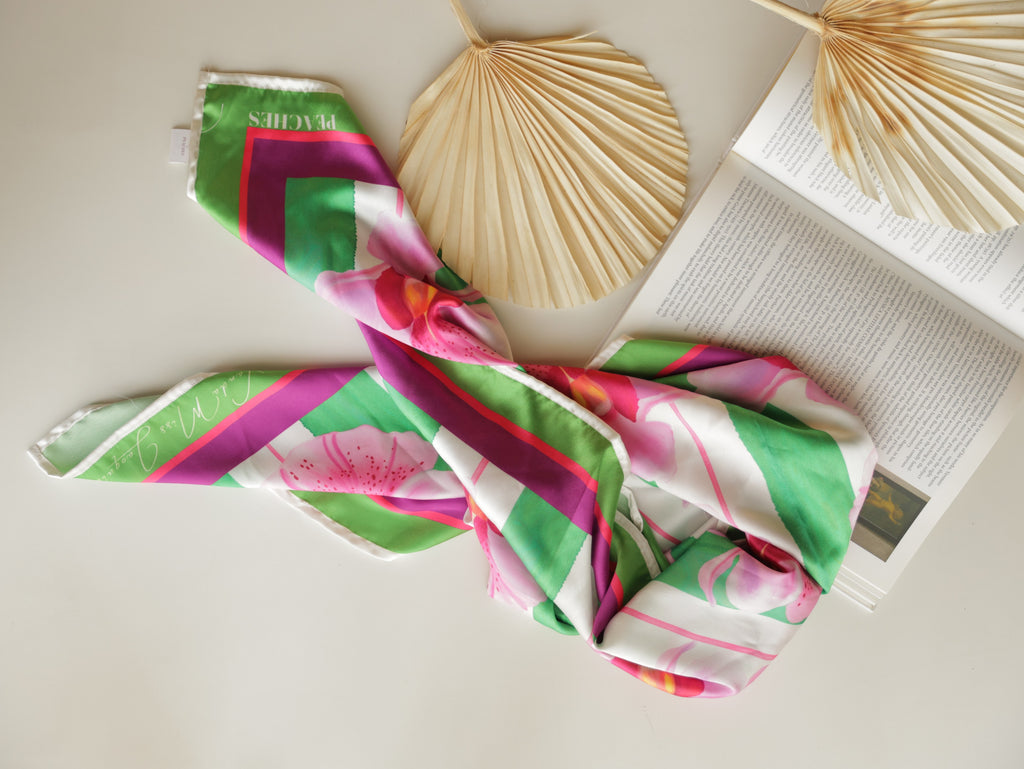 ORCHID PURPLE  BORDER SCARF