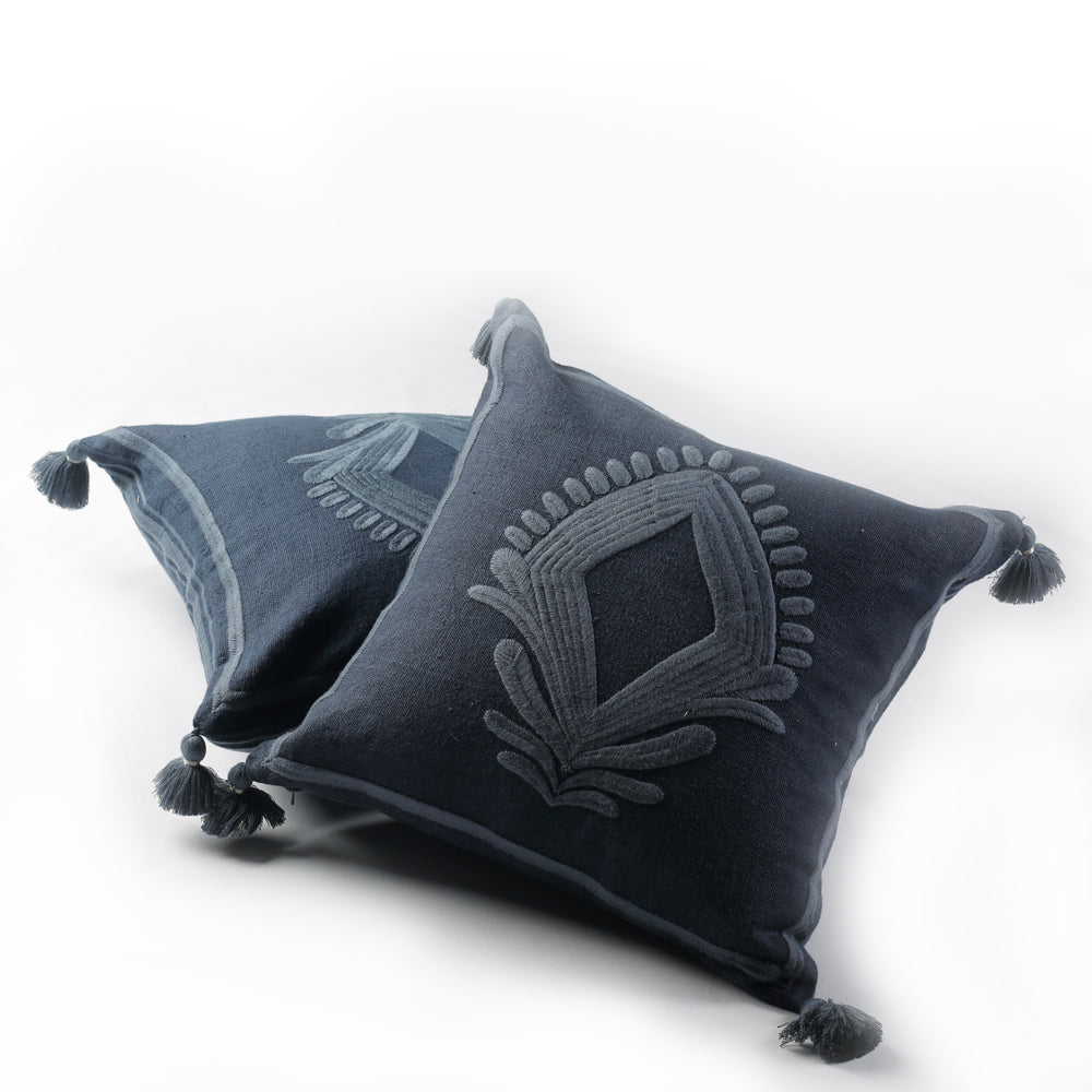 THE DEEP BLUE EMBLEM CUSHION