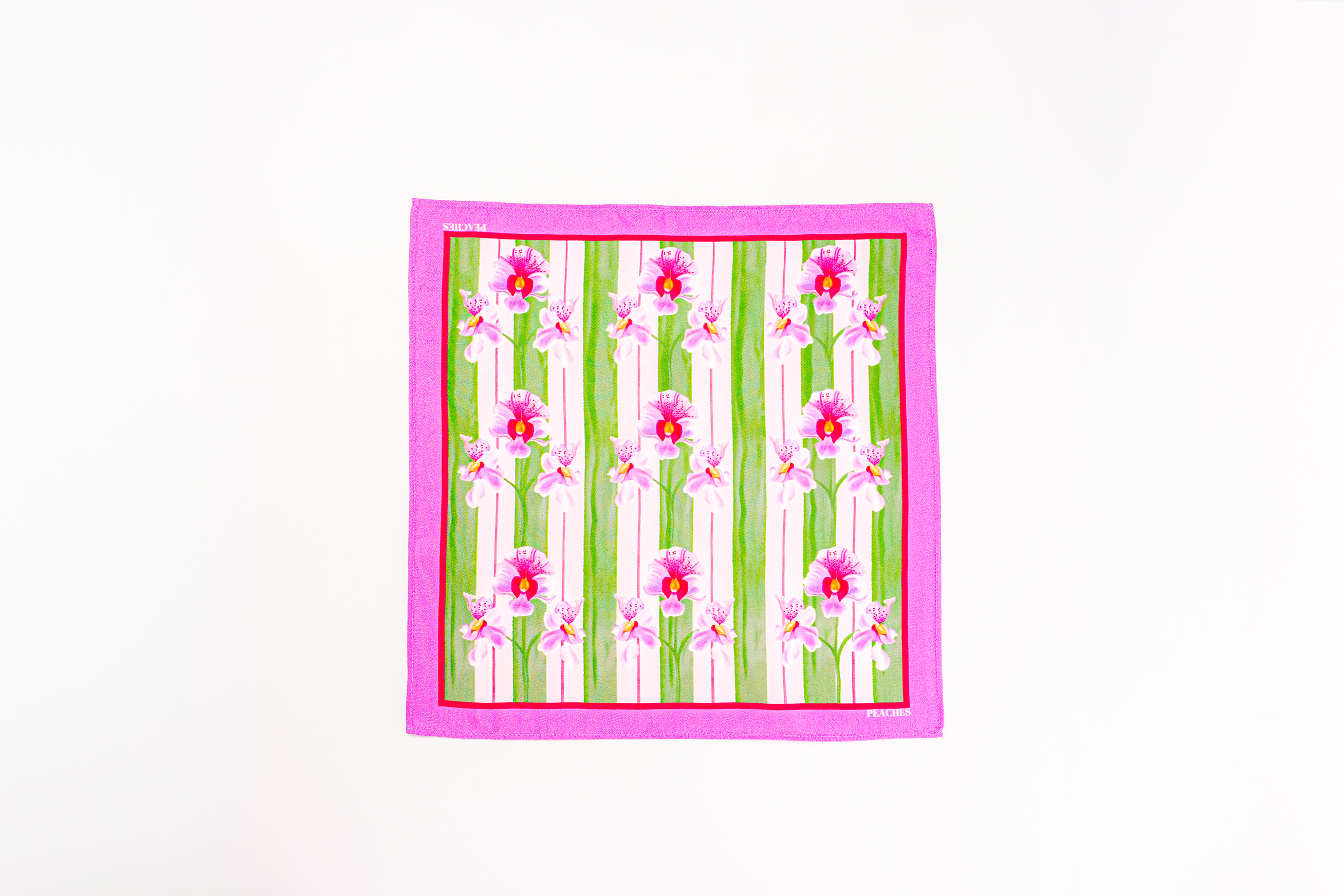 The Vanda Flower Bunch Pocket Square green floral bouquet