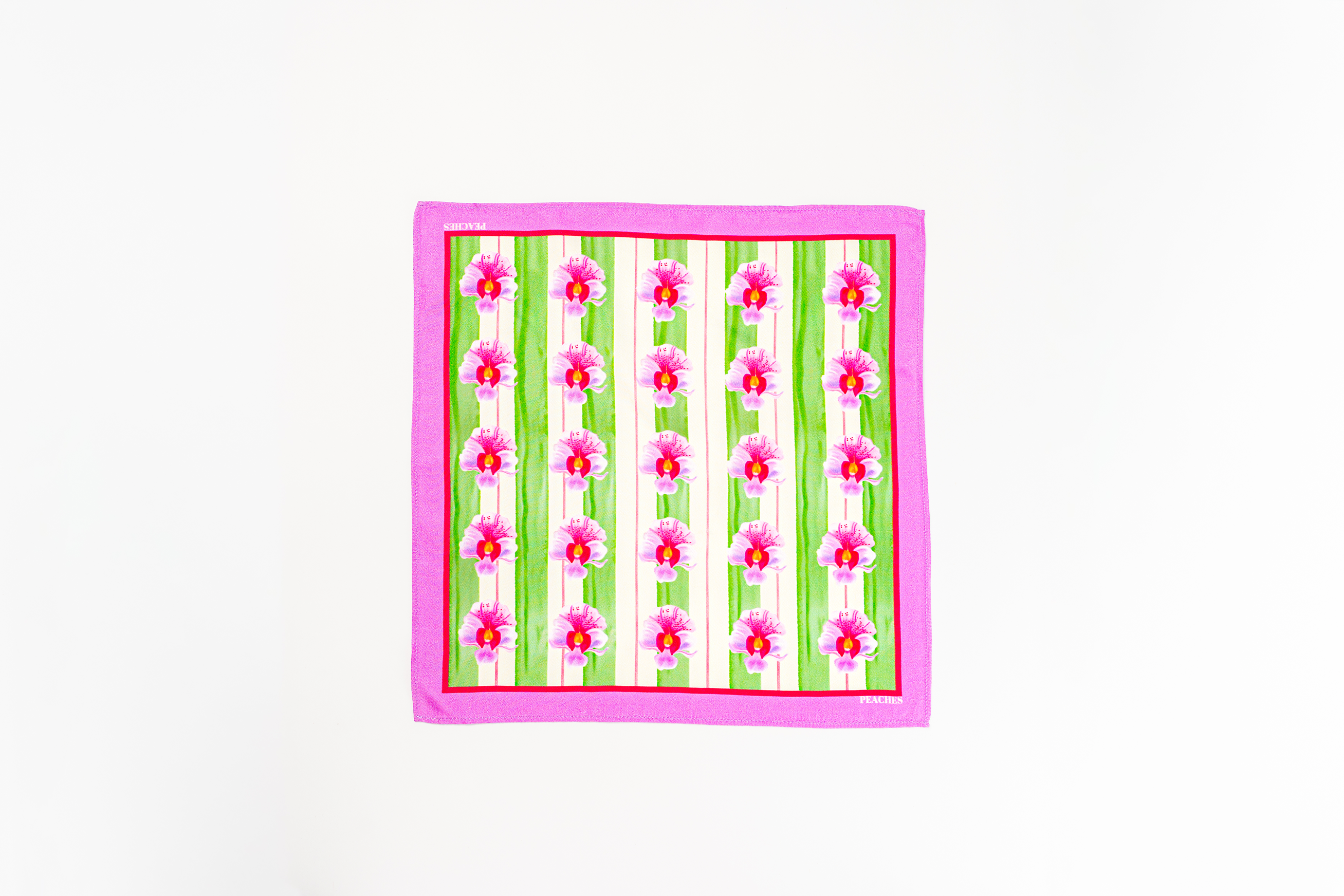 The Vanda Single Flower Pocket Square green orchid silk