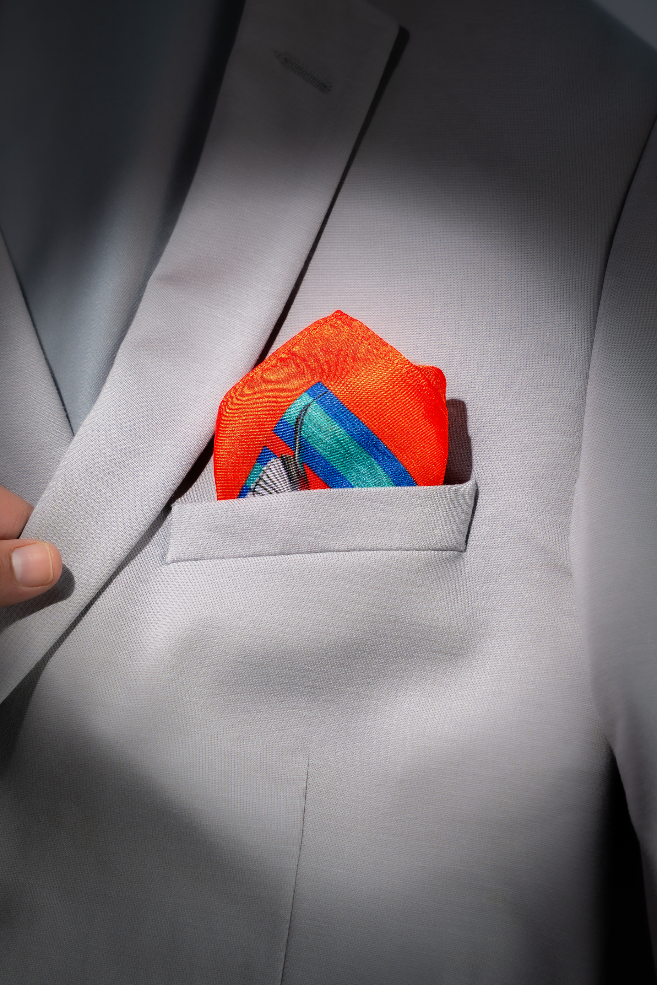 The Crimson Striped Pocket Square