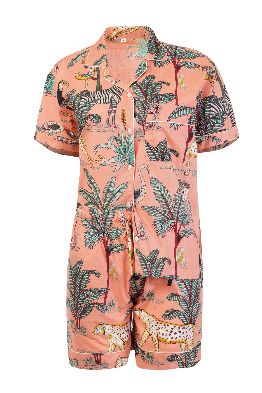 JUNGLE SCENE PEACH  SHORTS
