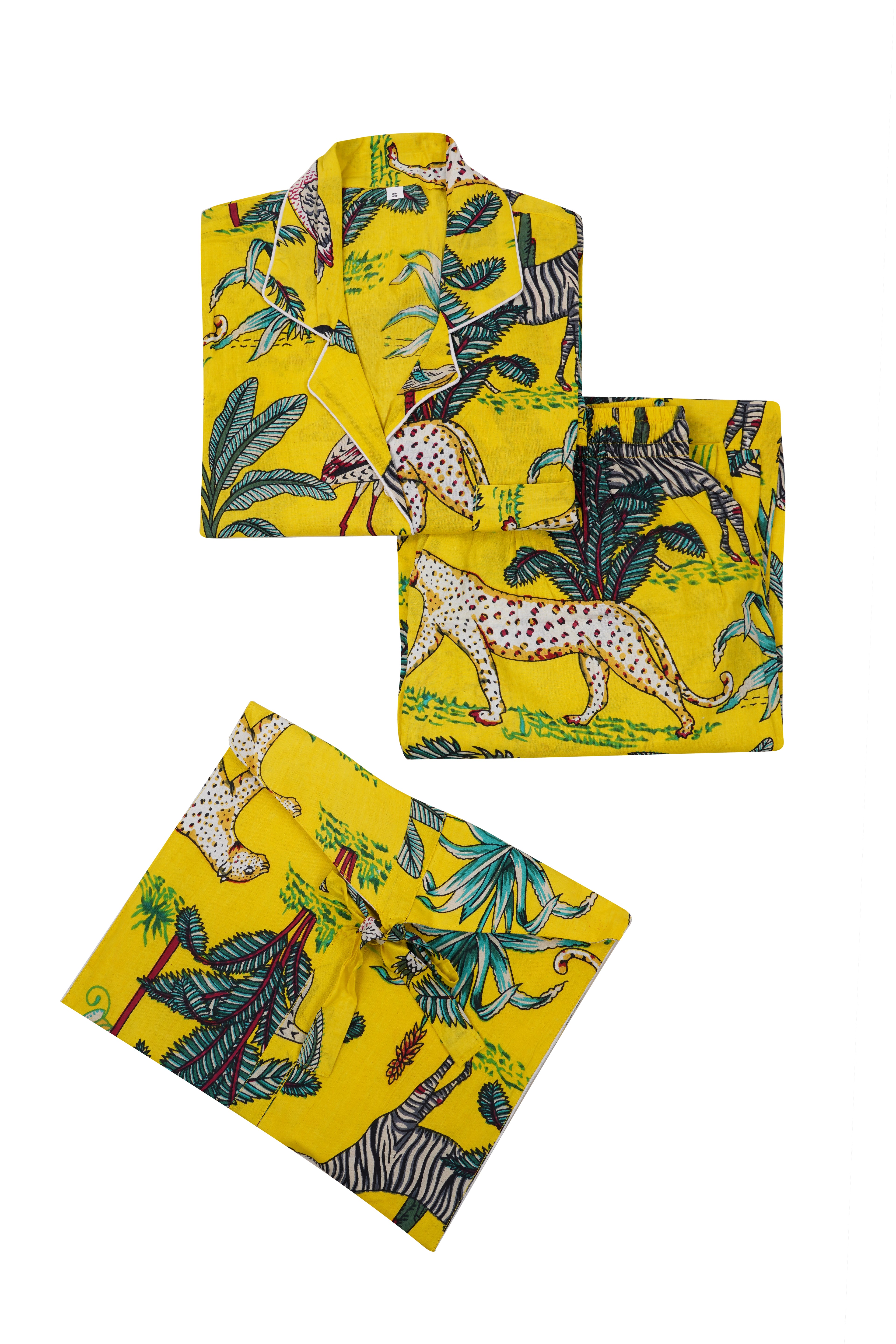 JUNGLE SCENE BRIGHT YELLOW