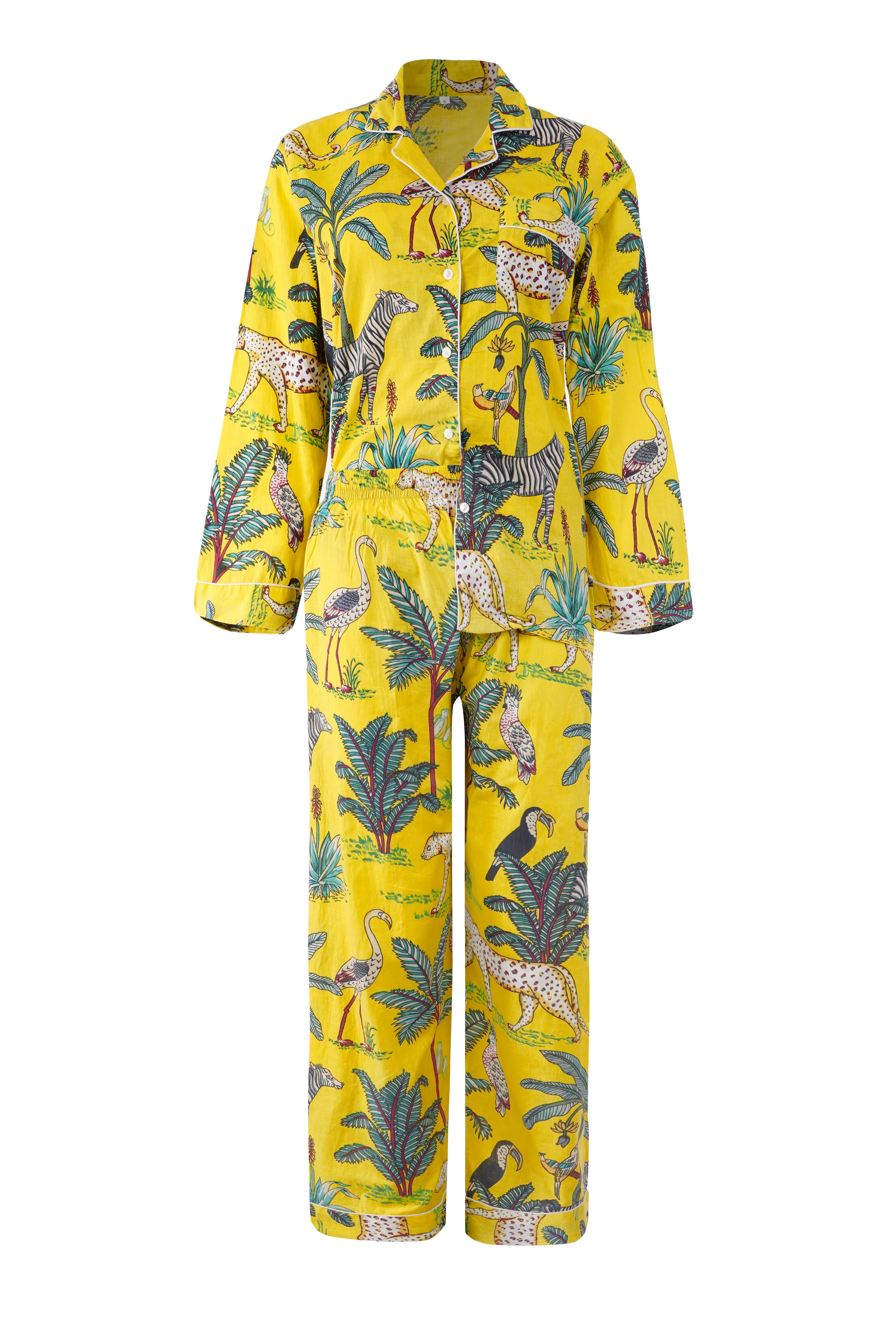 JUNGLE SCENE BRIGHT YELLOW