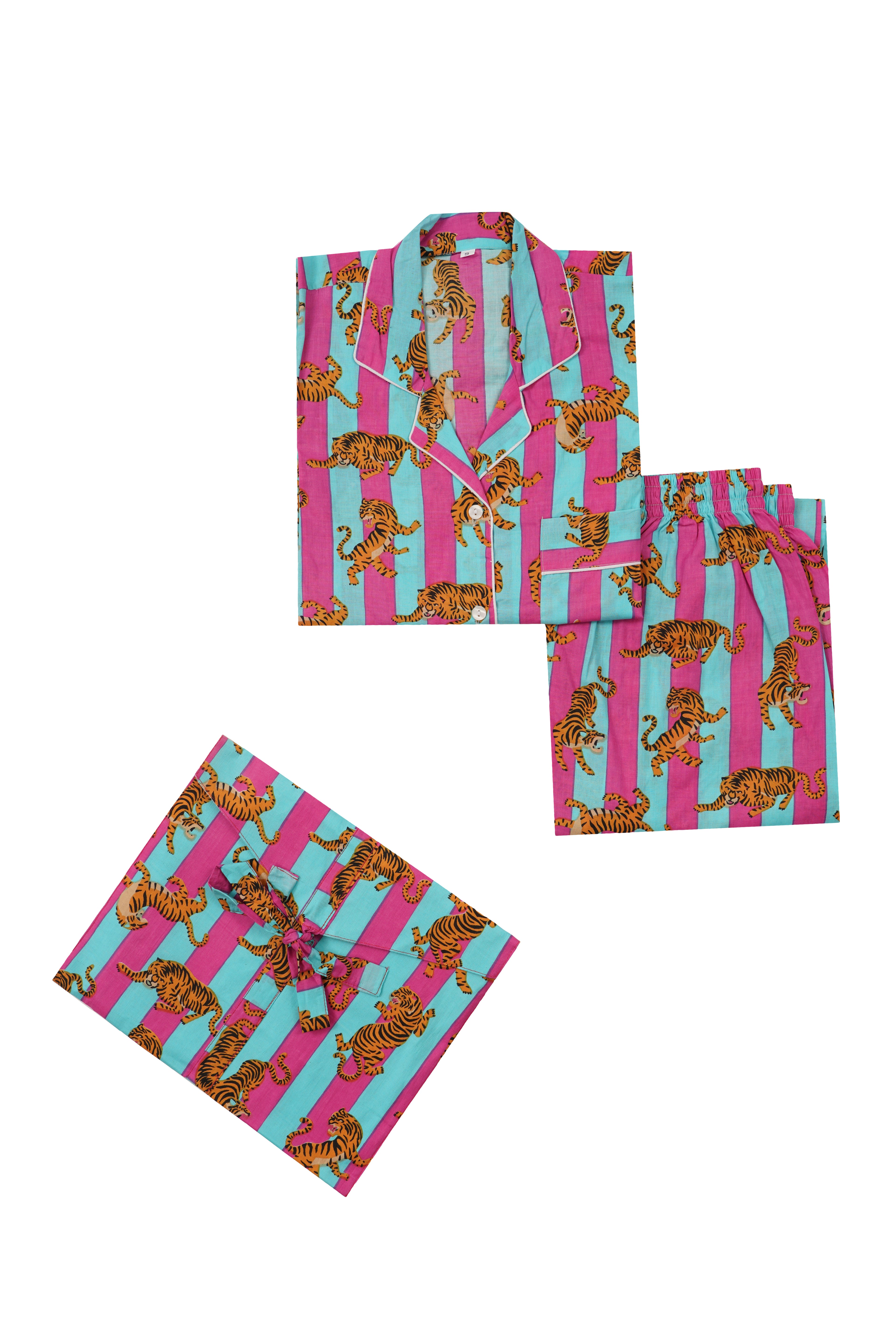 FLYING TIGERS PINK & BLUE STRIPES