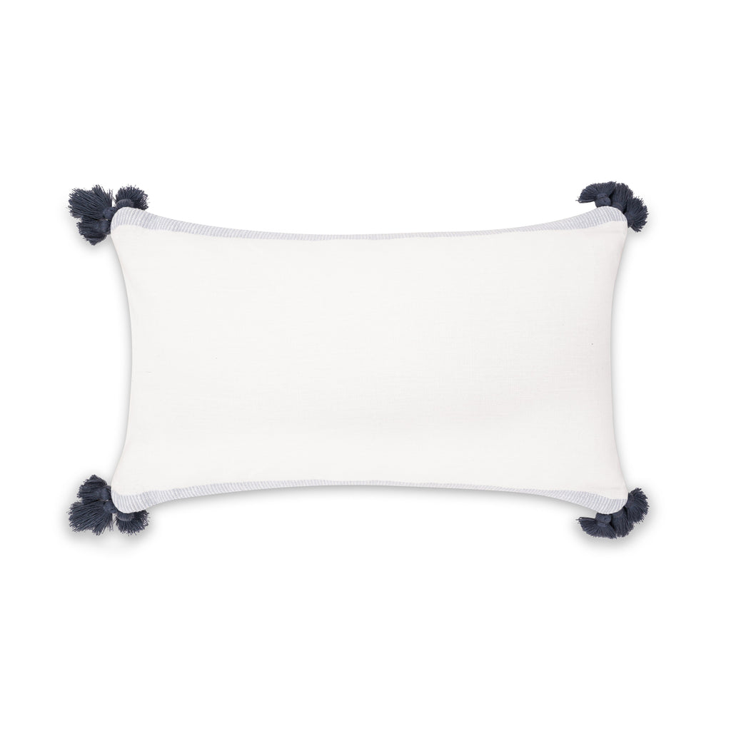 LIGHT BLUE FLORAL & STRIPED CUSHION 12X21