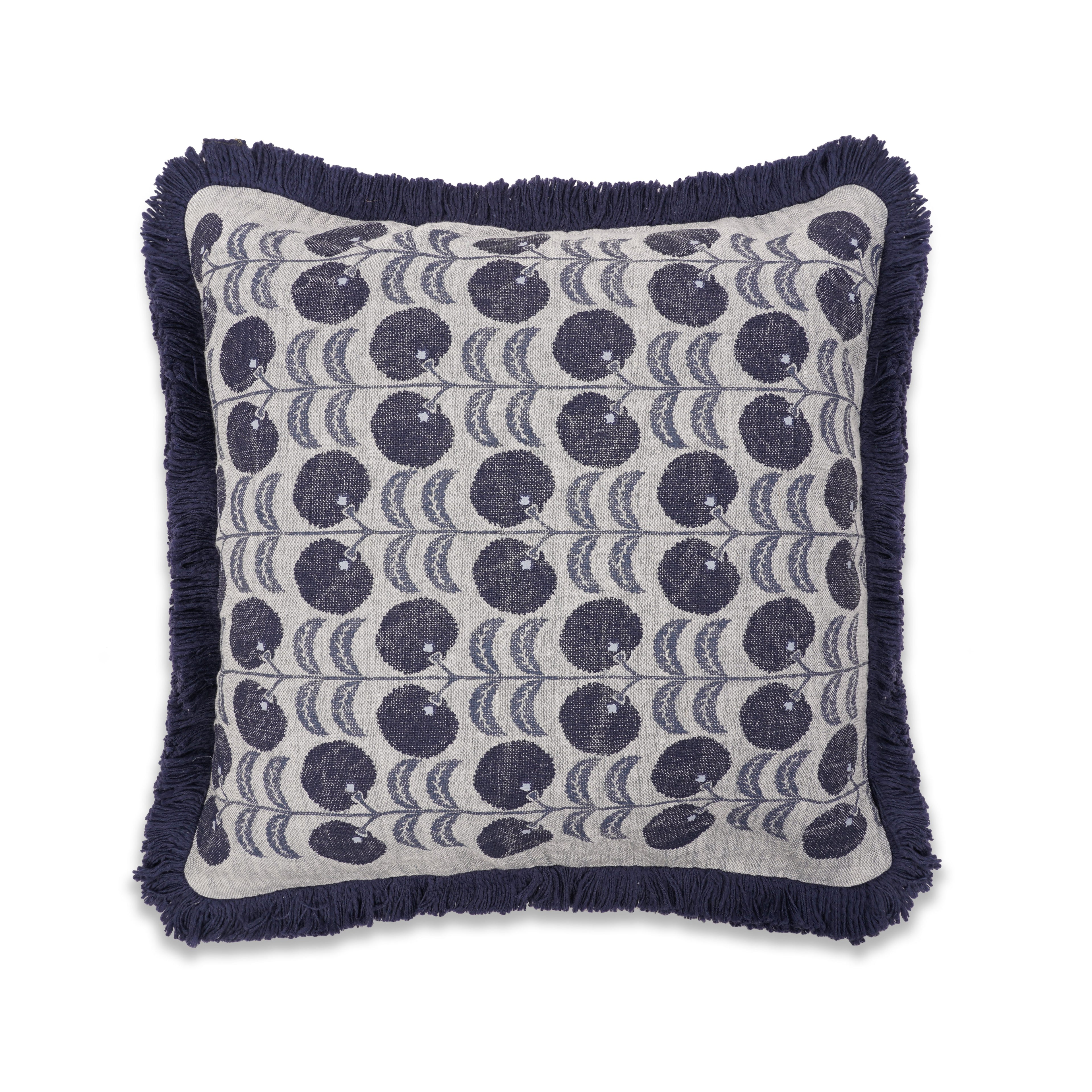 TULIP FRILL CUSHION BLUE