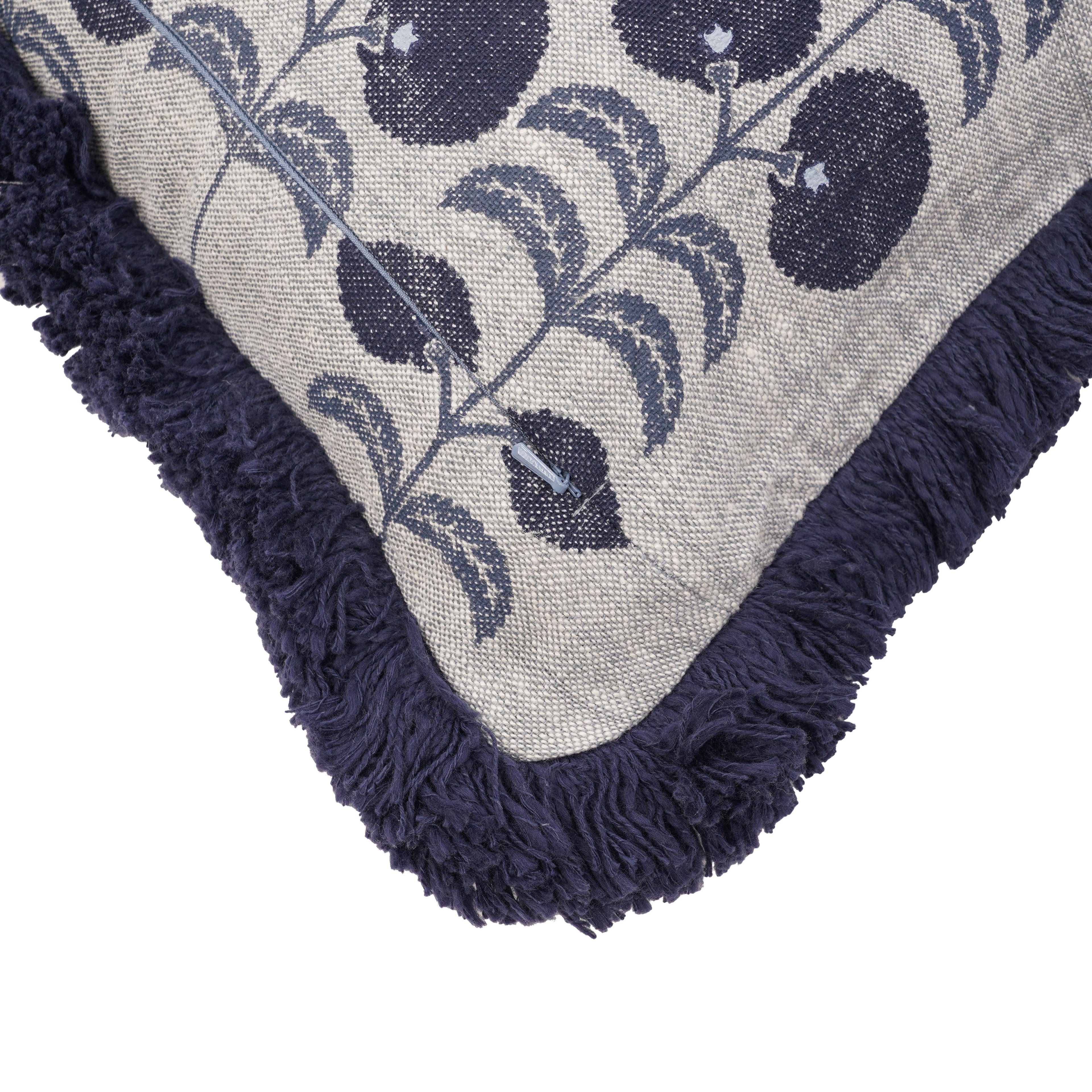 TULIP FRILL CUSHION BLUE