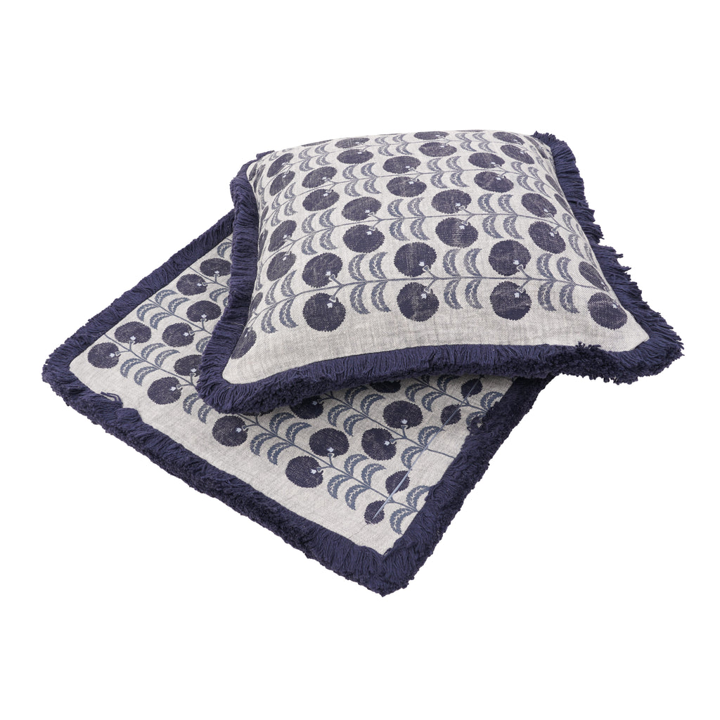 TULIP FRILL CUSHION BLUE