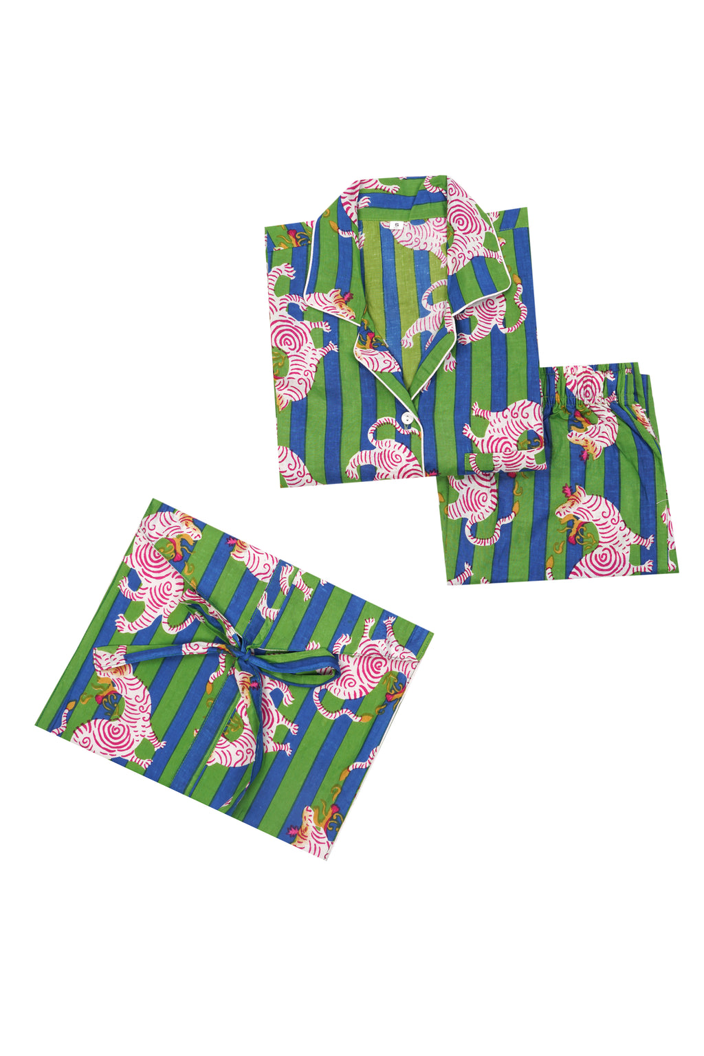 THE ZEBRA STIPES BLUE & GREEN