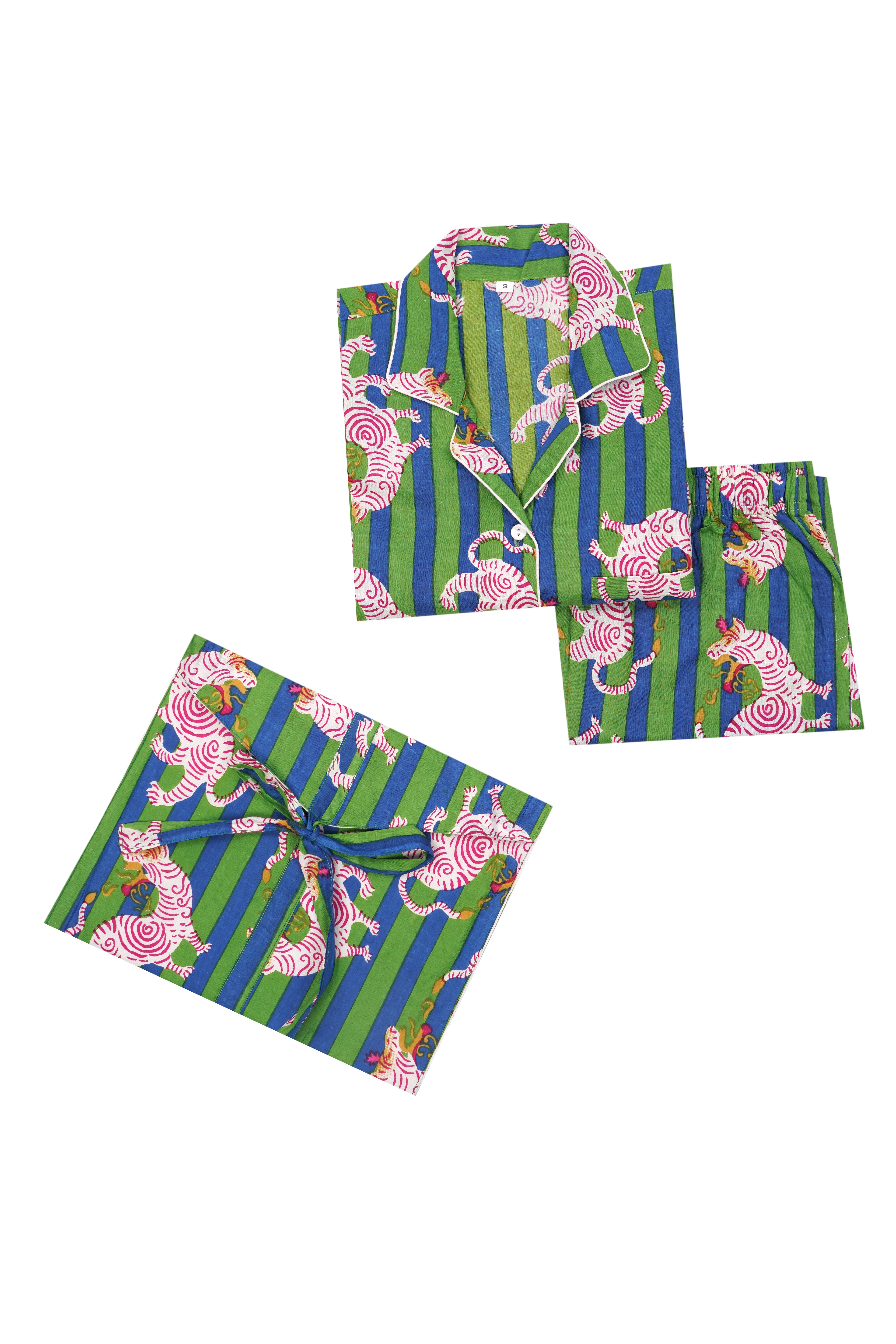 THE ZEBRA STIPES BLUE & GREEN