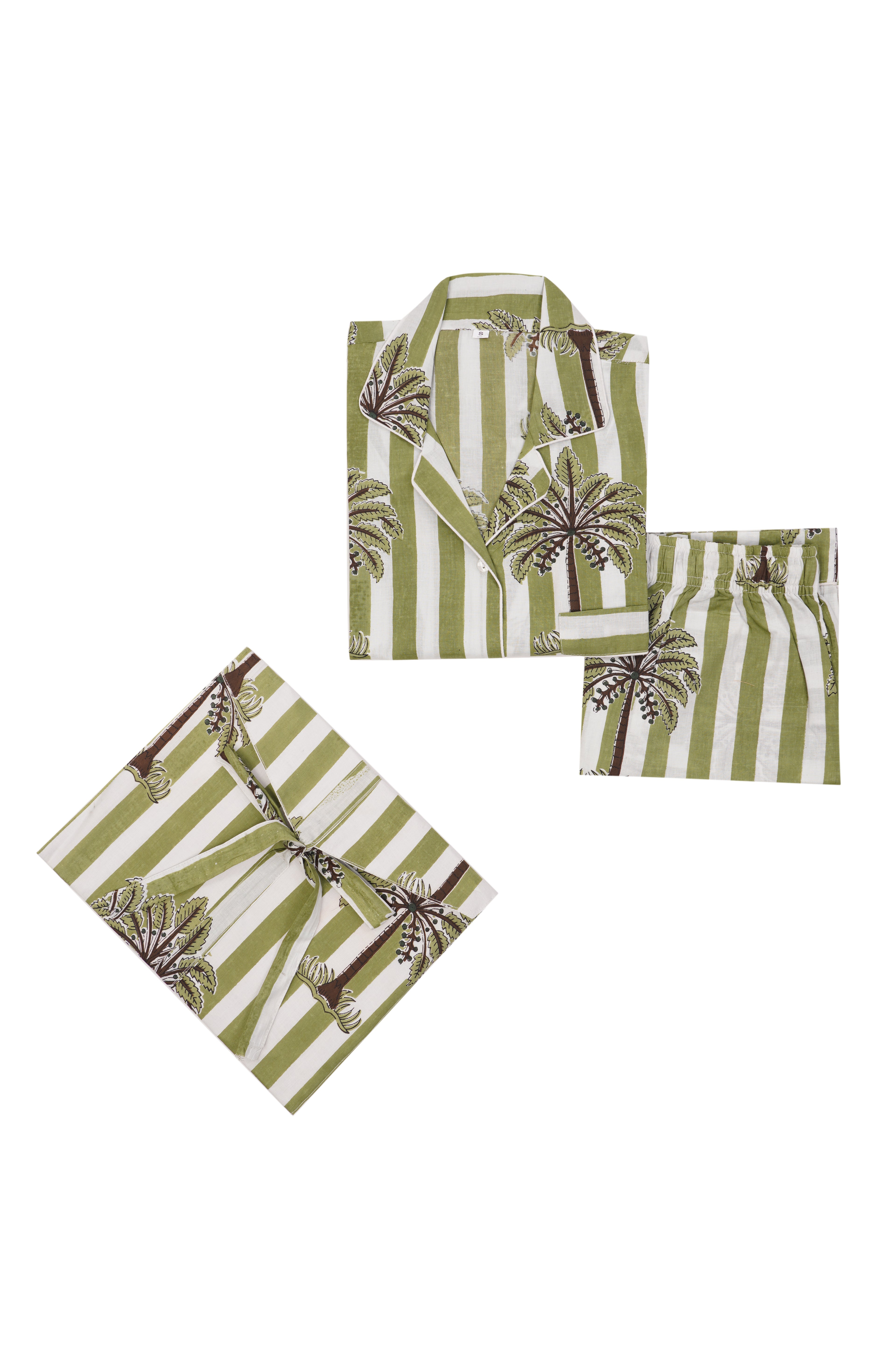 THE PALM & STRIPES DARK  GREEN