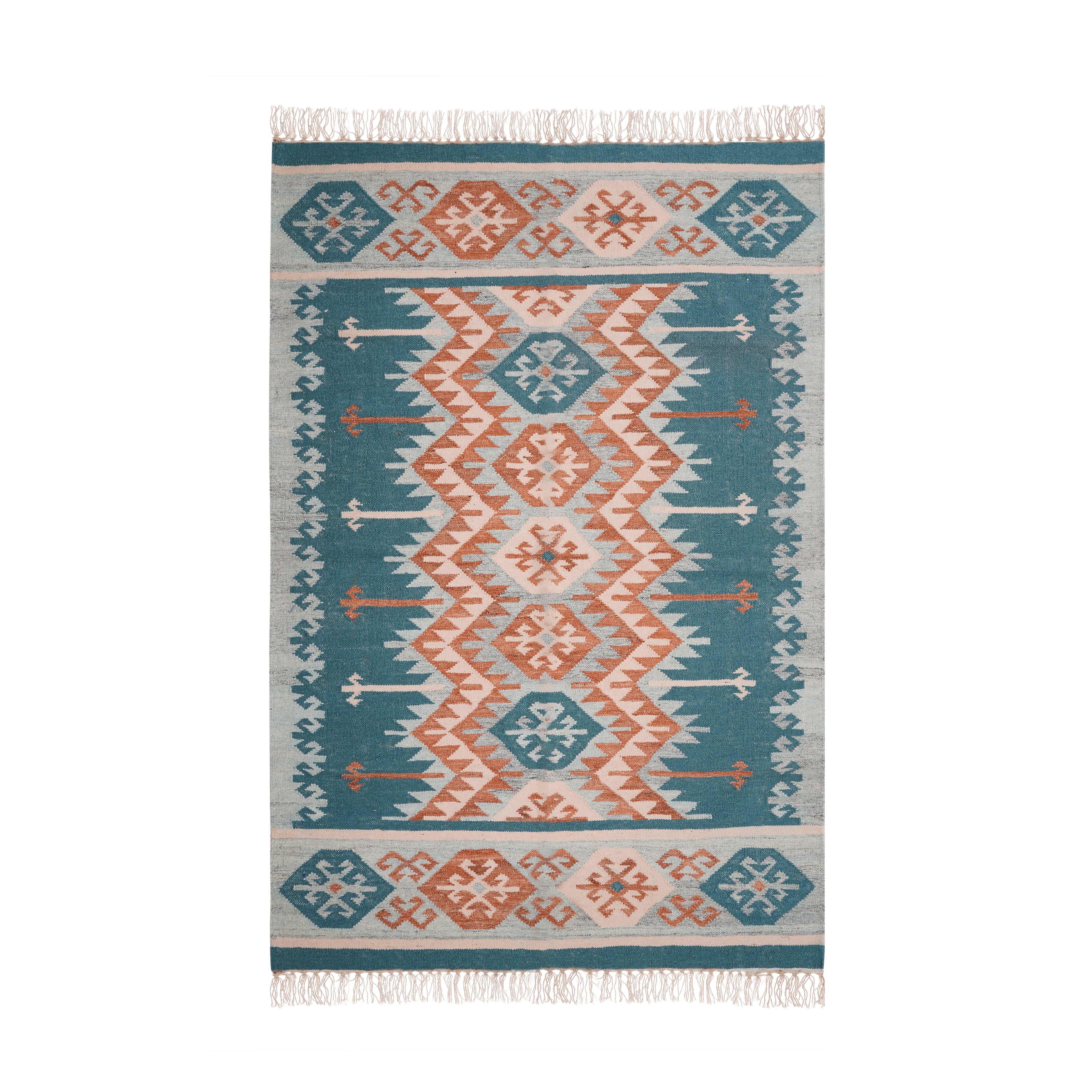 THE BLUE GREEN AZTEC RUG