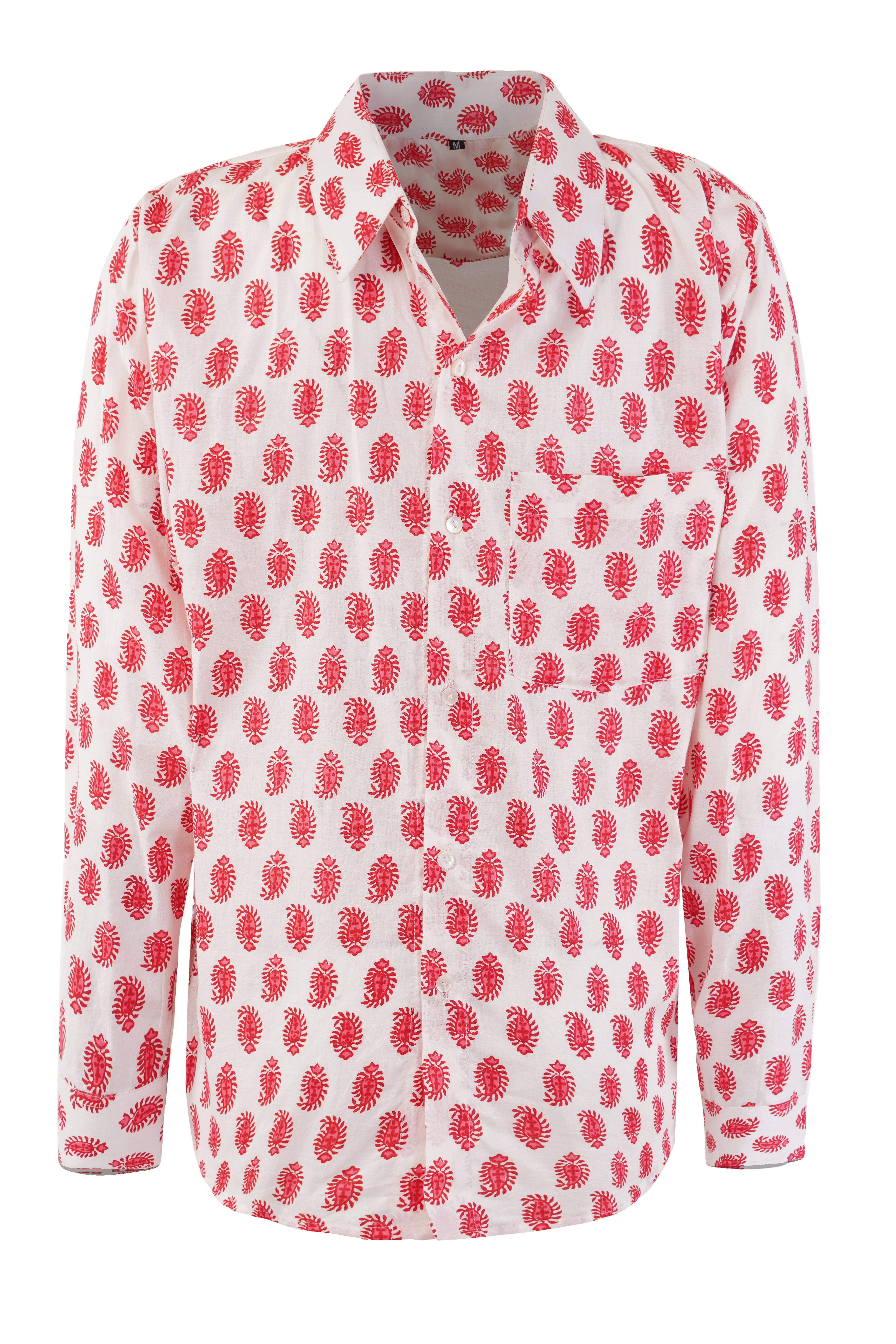 CREAM WITH PINK AMBI PATTERN SHIRT