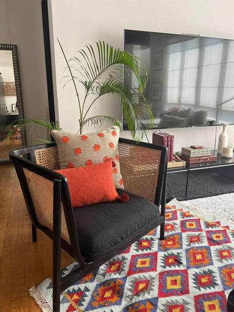 ORANGE & BEIGE DOTTED CUSHION