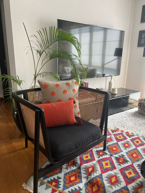 ORANGE & BEIGE DOTTED CUSHION