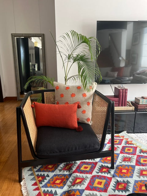 ORANGE & BEIGE DOTTED CUSHION