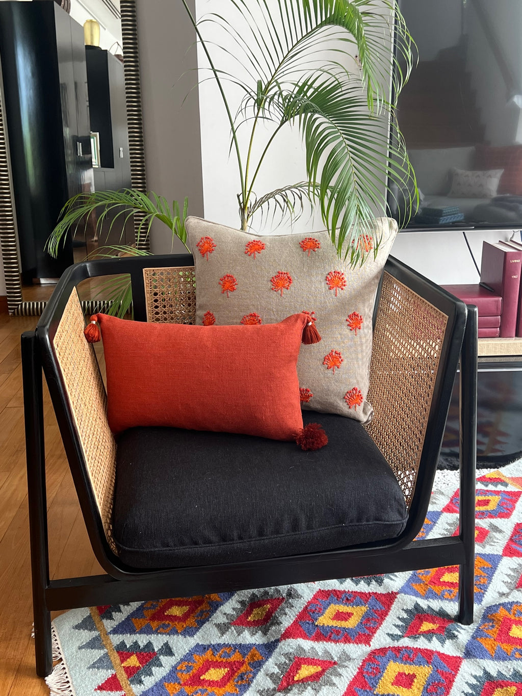 ORANGE & BEIGE DOTTED CUSHION