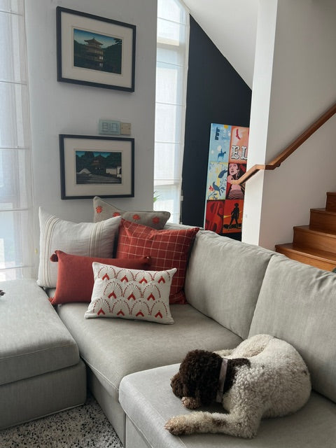 ORANGE & BEIGE DOTTED CUSHION