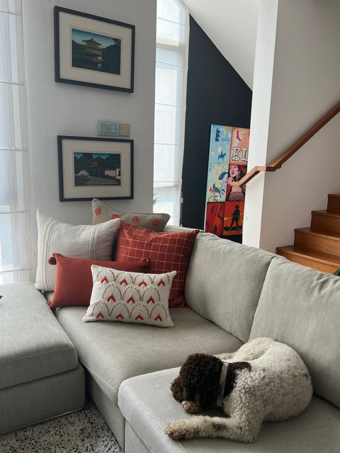 ORANGE & BEIGE DOTTED CUSHION