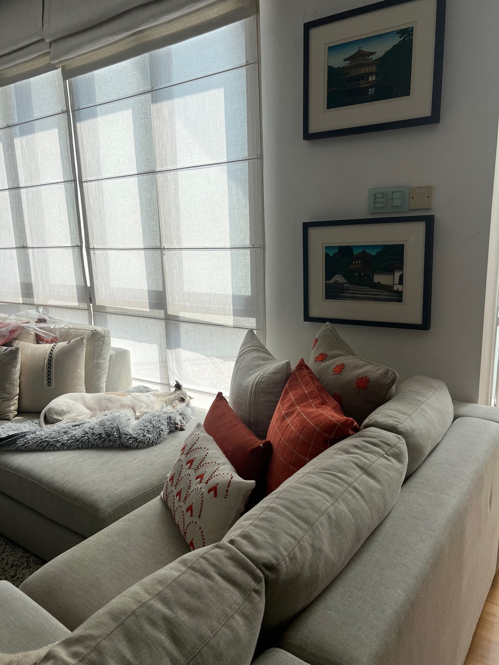 ORANGE & BEIGE DOTTED CUSHION