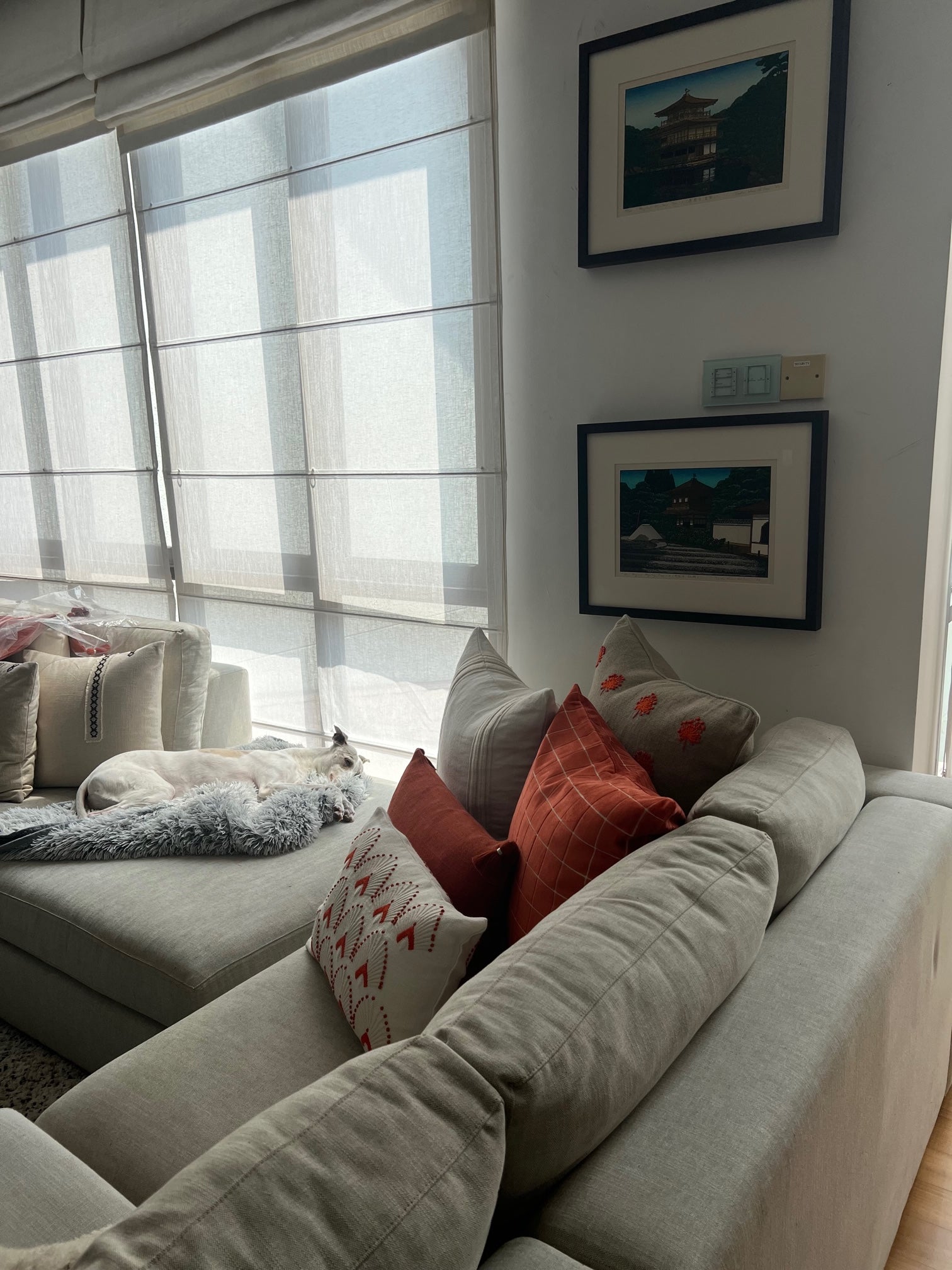 ORANGE & BEIGE DOTTED CUSHION