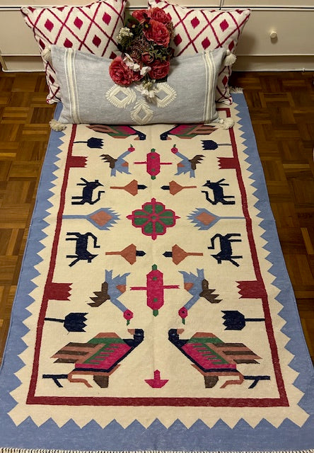 Light Blue Bird Rug