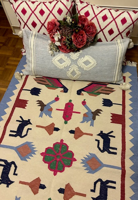 Light Blue Bird Rug