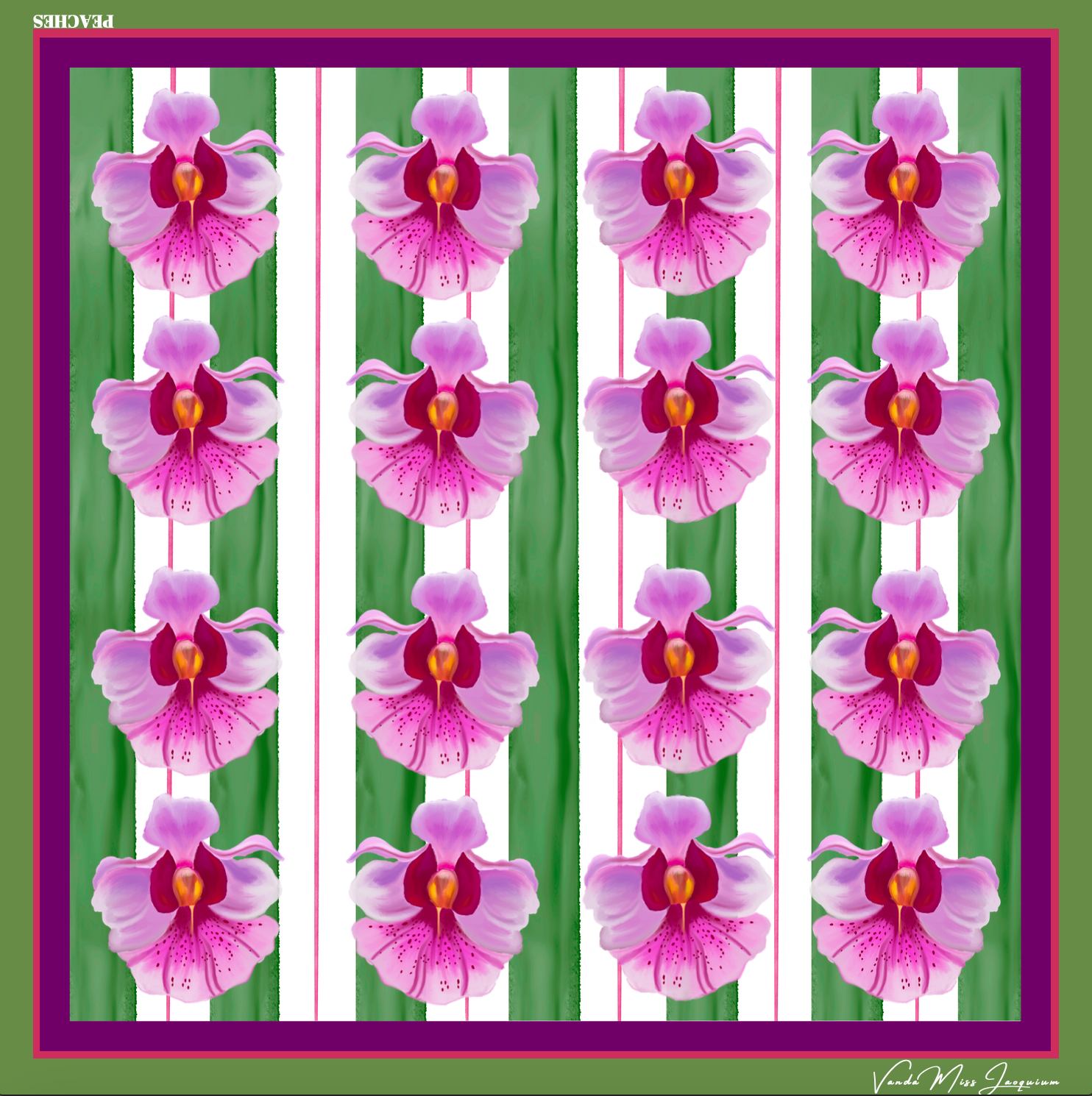 ORCHID PINK  BORDER SCARF