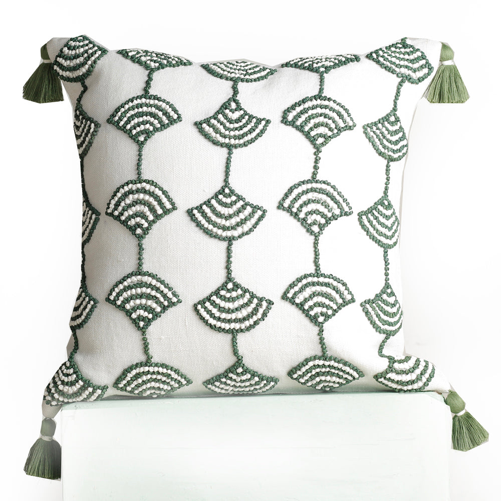THE GREEN MACRAME CUSHION