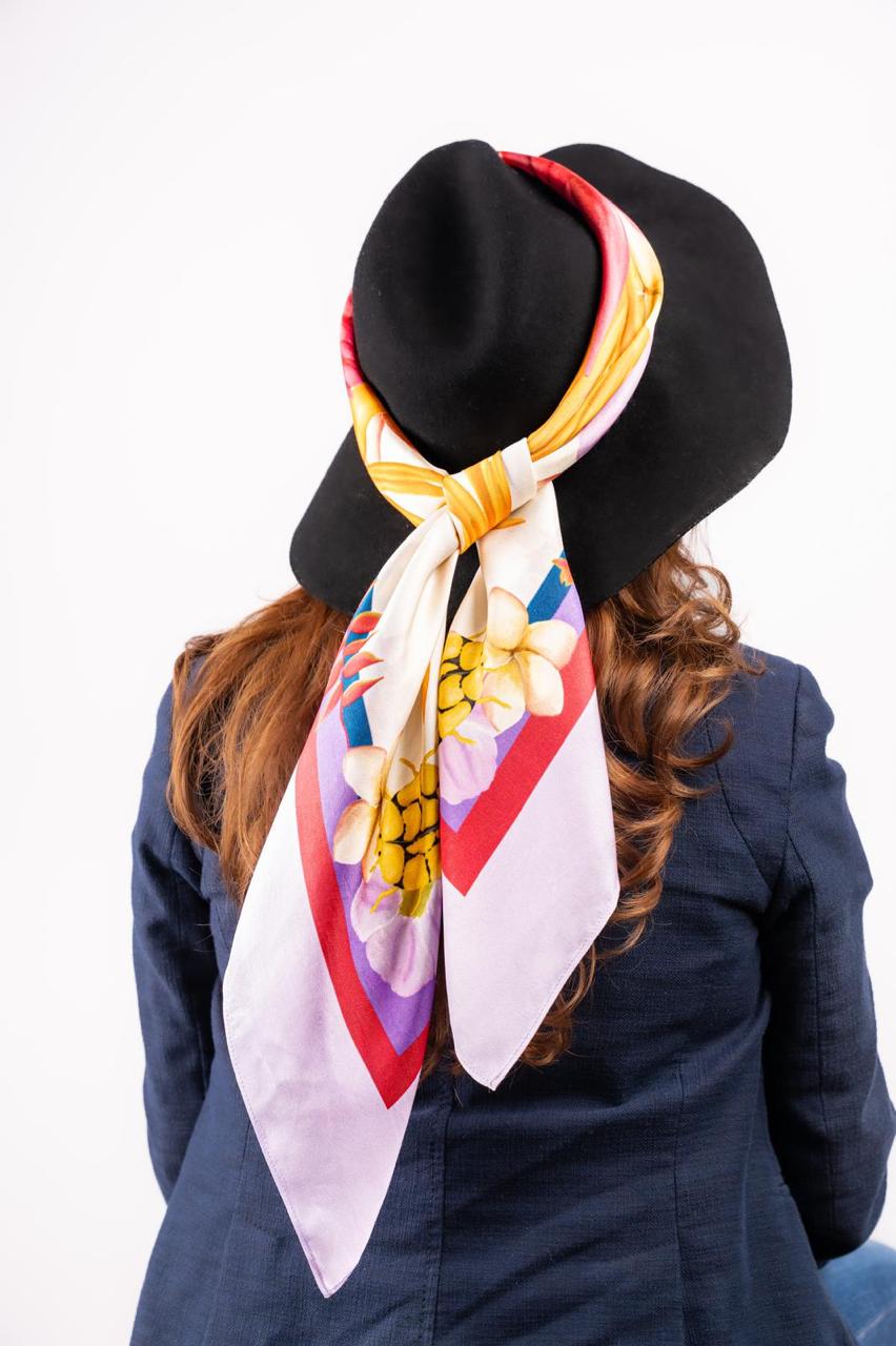 Bug Scarf Central Pattern Purple Border