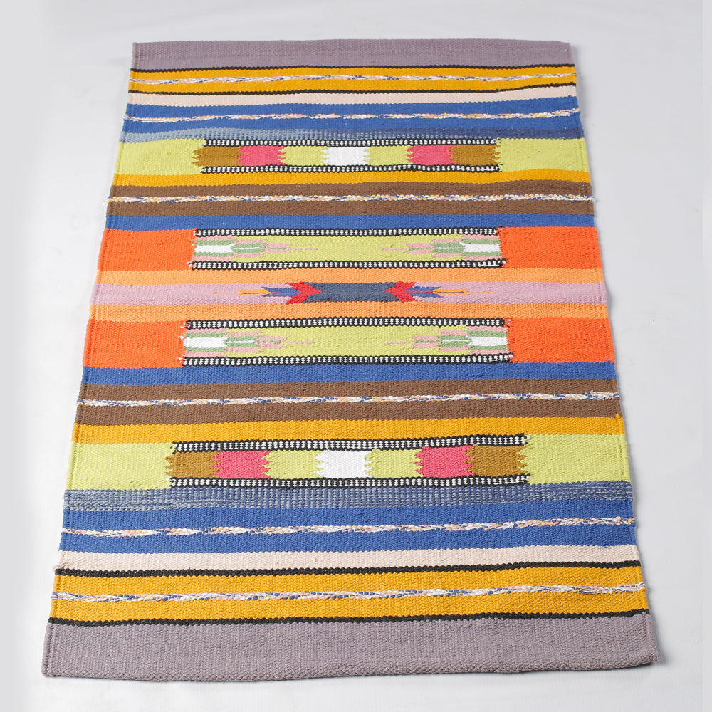 MULTICOLOUR KITCHEN RUG WITH GRAY BORDER