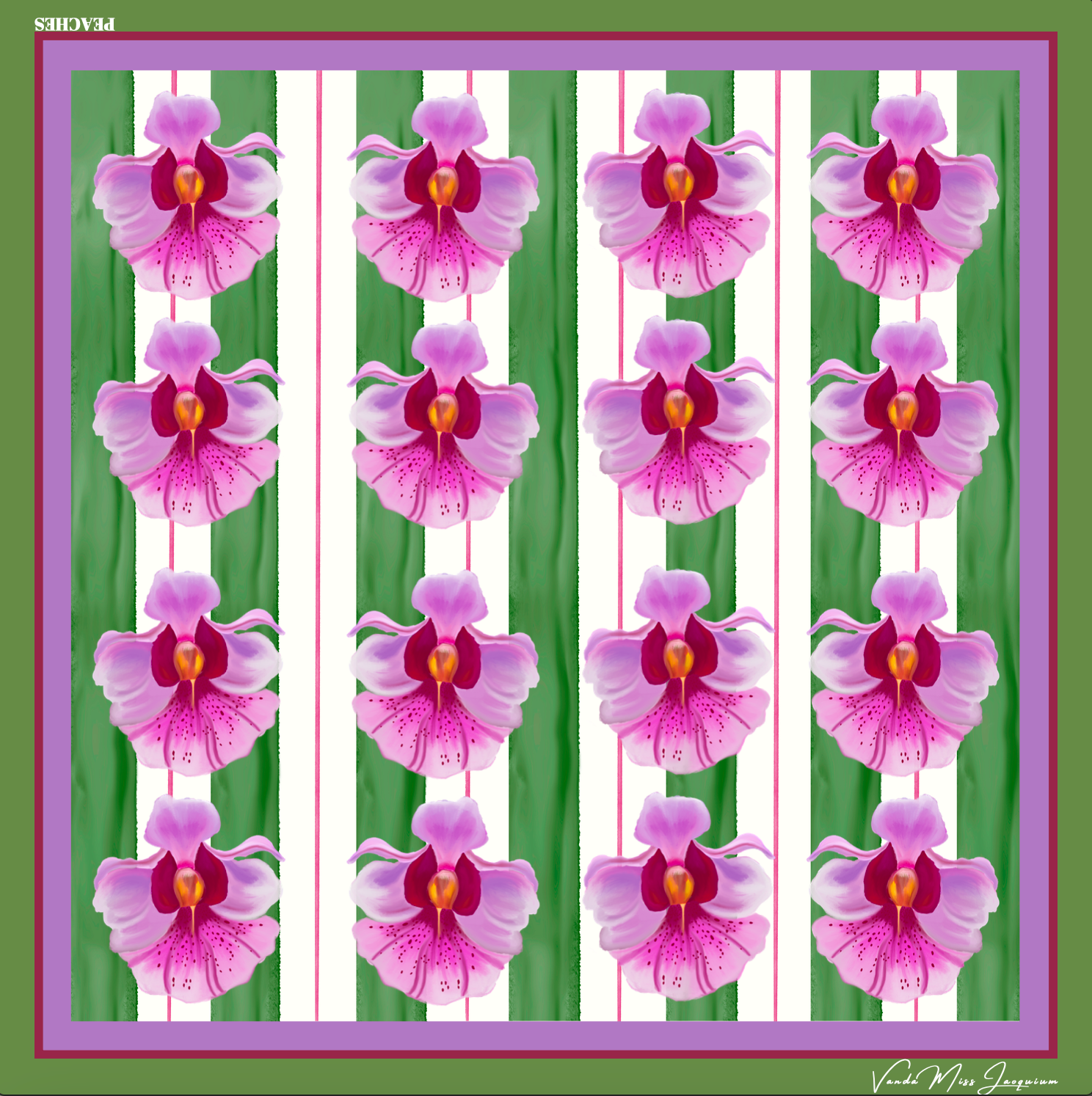 ORCHID PURPLE  BORDER SCARF